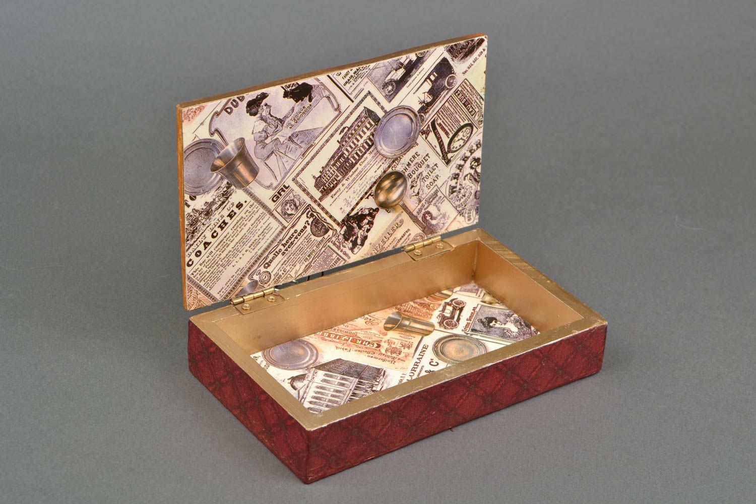 Decoupage wooden jewelry box photo 4