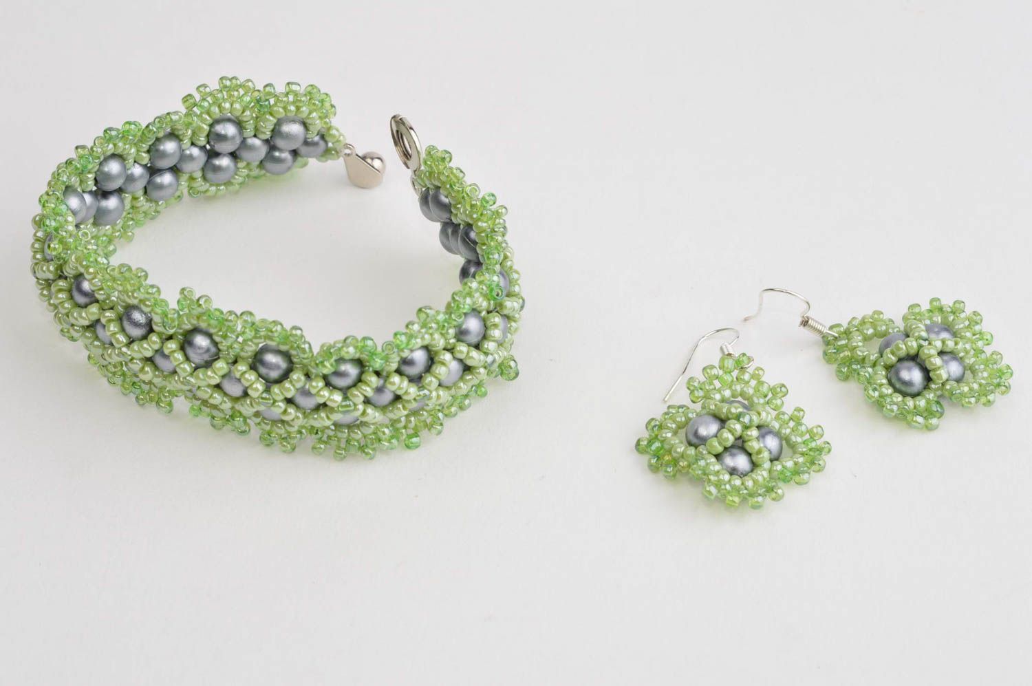 Handmade jewelry set beaded earrings beaded bracelet designs gifts for her photo 4