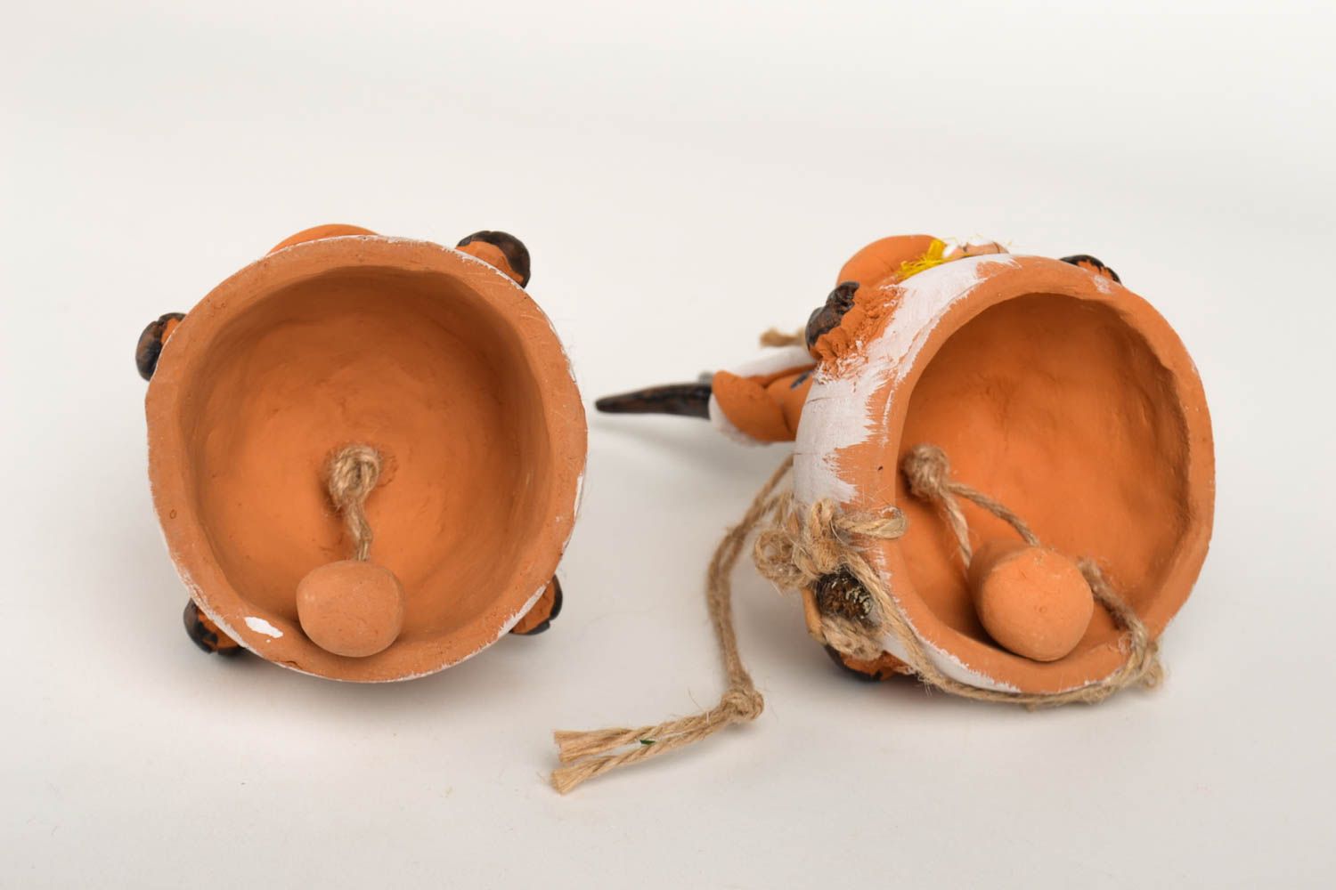 Campanelle decorative fatte a mano capre in ceramica souvenir in terracotta  foto 3