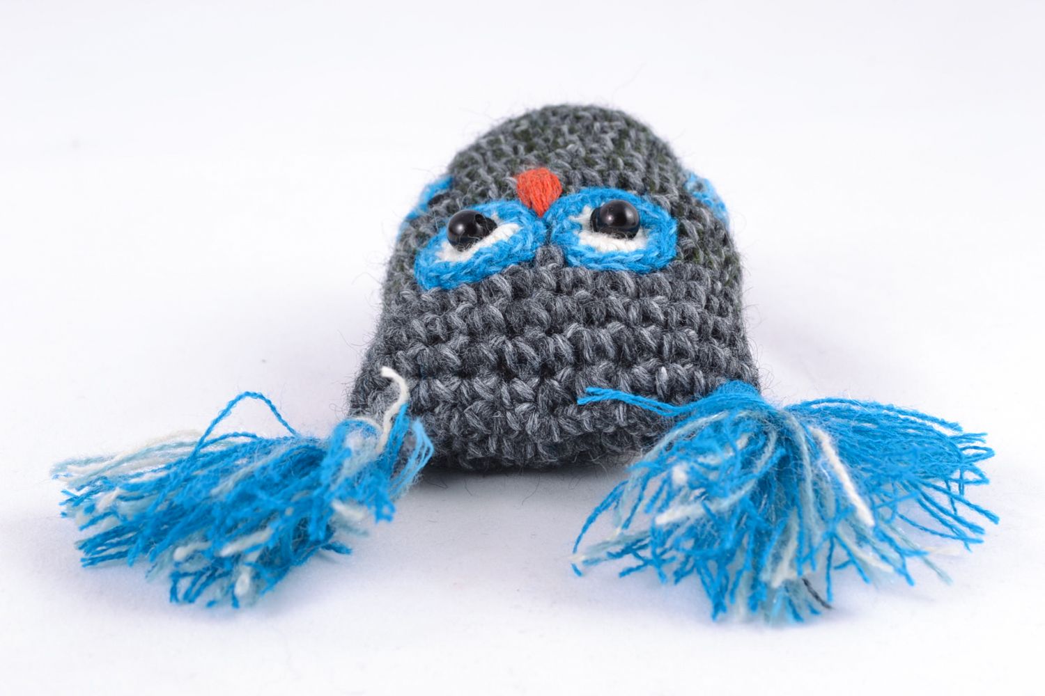 Soft crochet toy owl made of cotton and wool photo 5