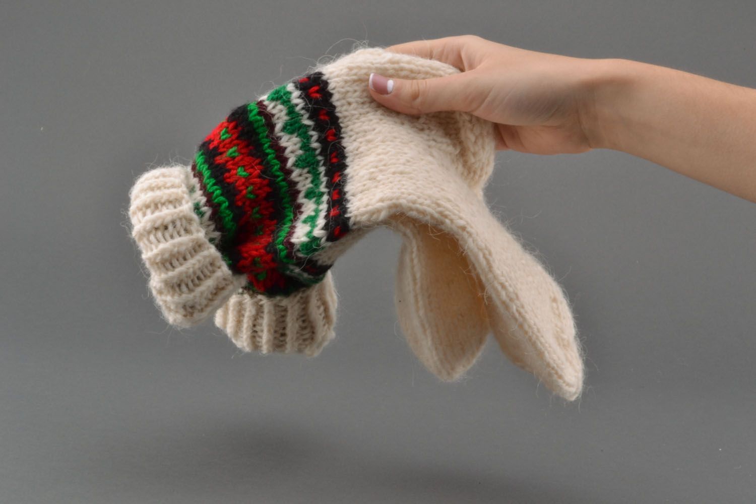 Knitted woolen socks photo 5