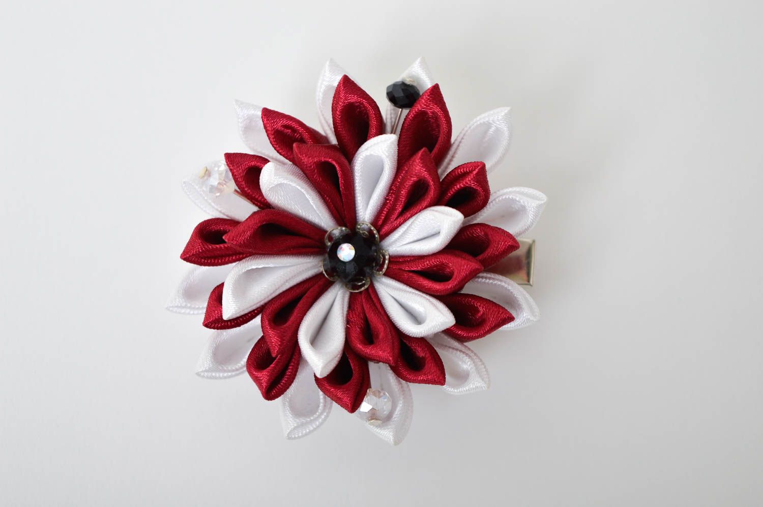 Handmade flower hair clip unusual festive hair accessory designer hair clip photo 2