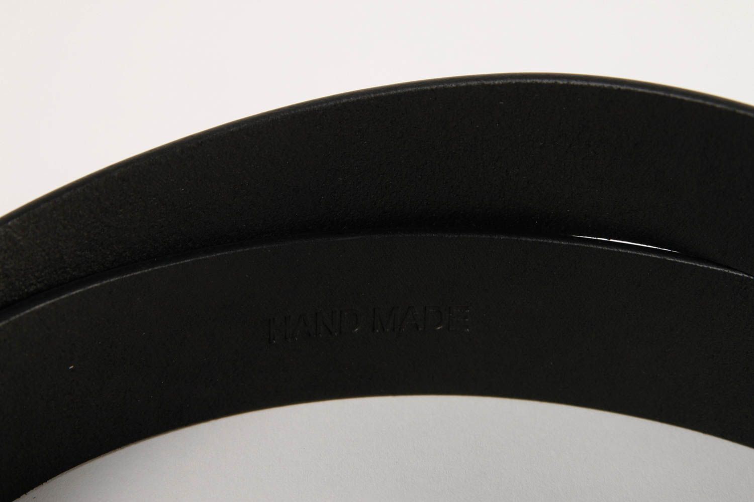 Cinturón de piel hecho a mano color negro regalo personalizado accesorio de moda foto 5