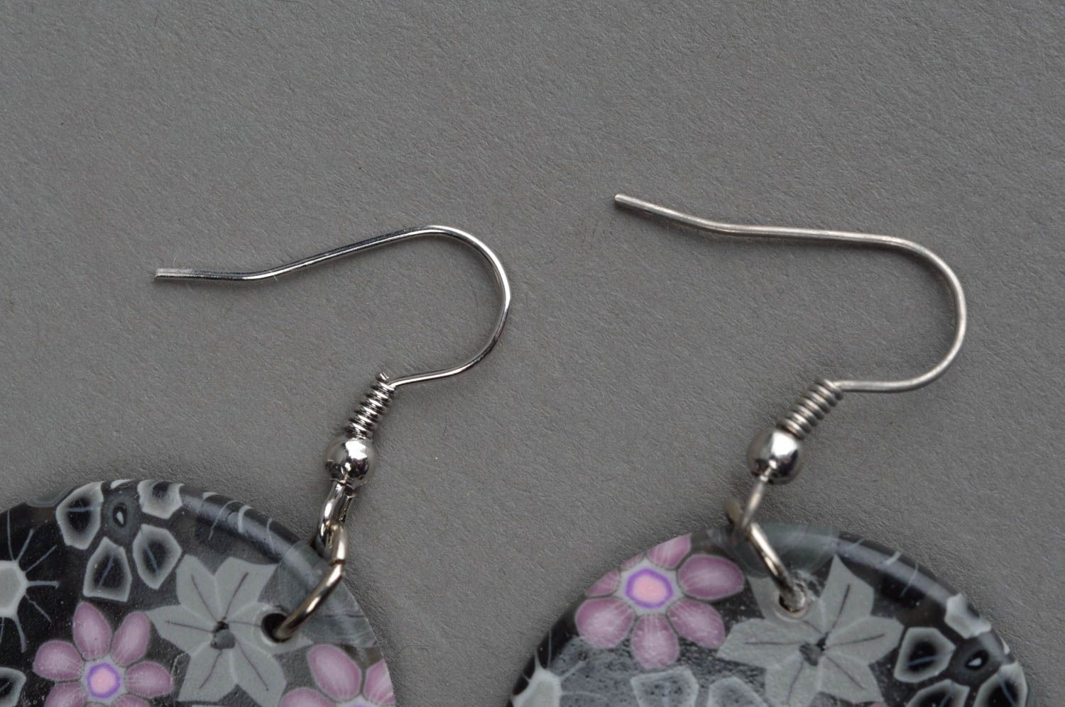 Handmade polymer clay earrings earrings with charms soutache earrings for women photo 4