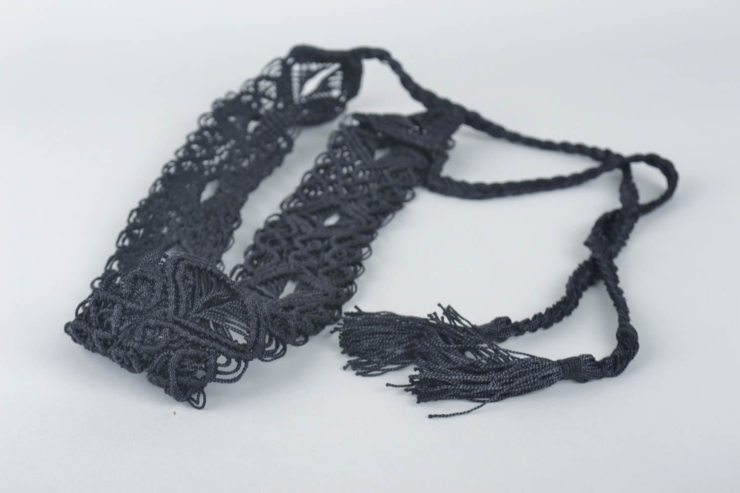 Handmade Damen Gürtel Accessoires für Frauen schwarzer geflochtener Gürtel  foto 2