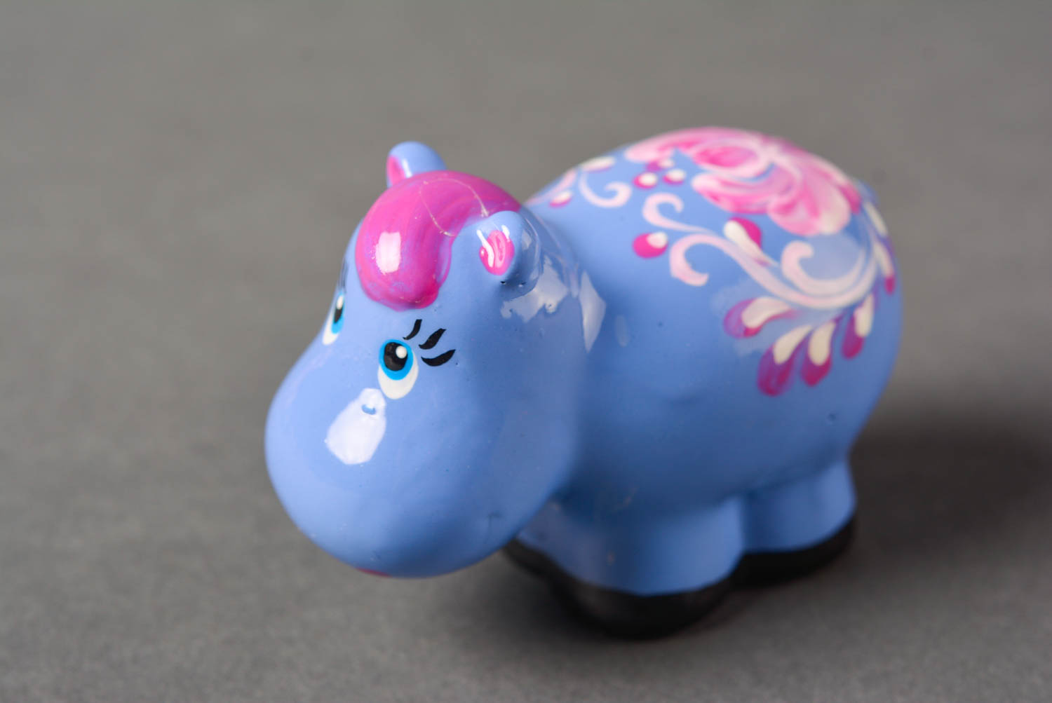 Figurine hippopotame fait main Statuette platre Déco maison Idée cadeau original photo 3