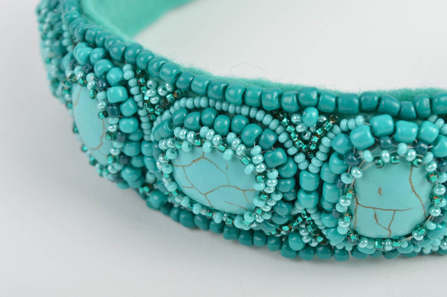 Designer hairband handmade turquoise hair accessory for woman designer present photo 5