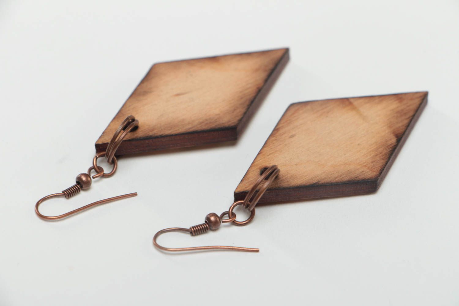 Designer Schmuck handmade Ohrringe für Damen Modeschmuck Ohrhänger aus Holz  foto 4