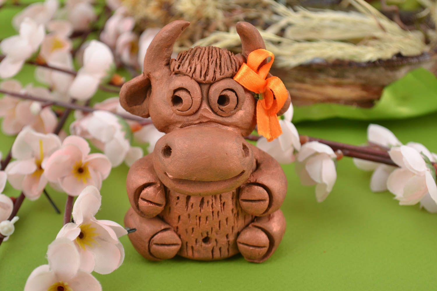Ceramic figurine handmade animal figurines handmade home decor souvenir ideas photo 1