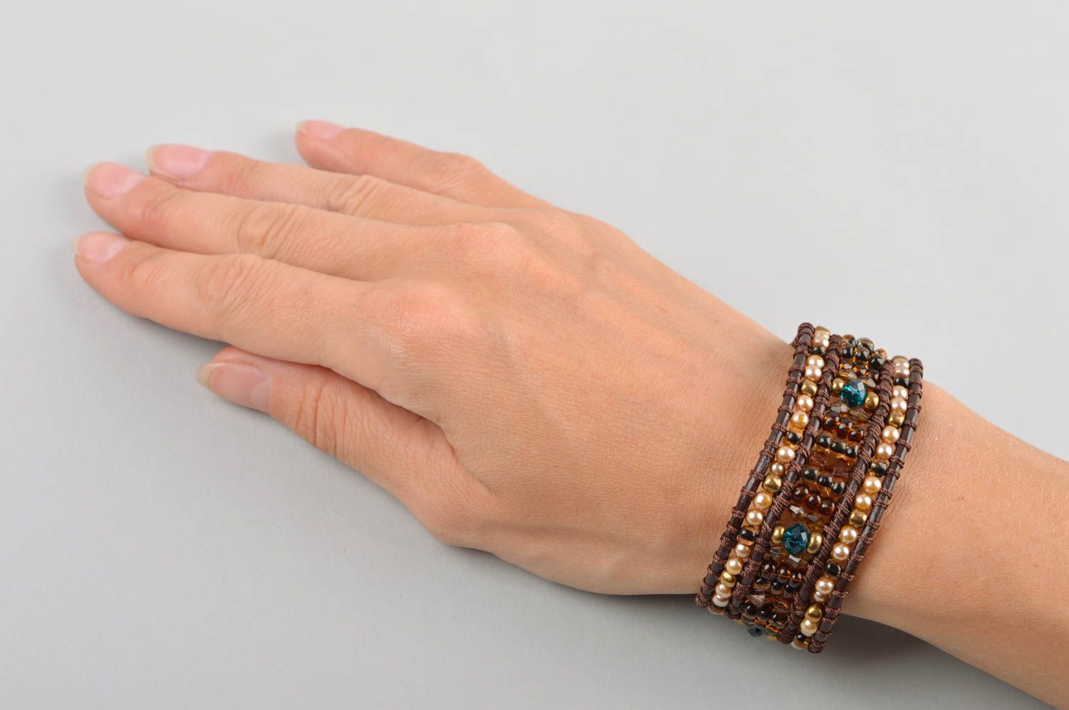 Handmade bracelet unusual accessory beaded jewelry gift ideas gift for women photo 5