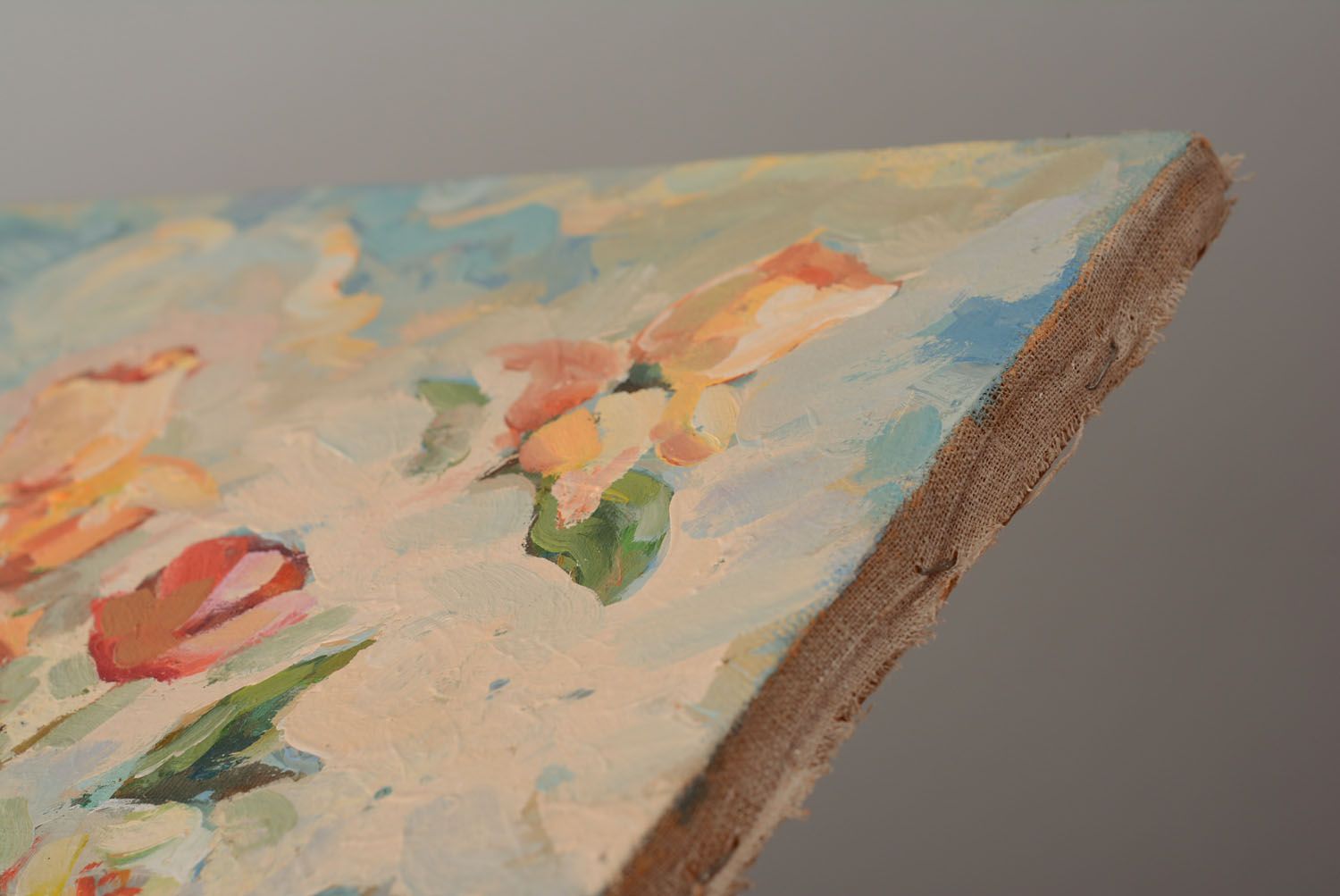 Öl Gemälde mit Blumen Blumenstrauß zum Fest foto 5