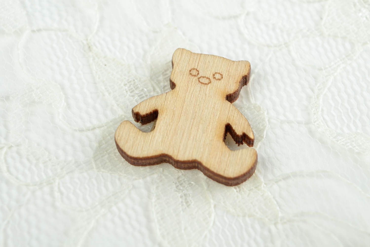 Handmade Figur zum Bemalen Holz Rohlinge Bär Miniatur Figur klein originell foto 1