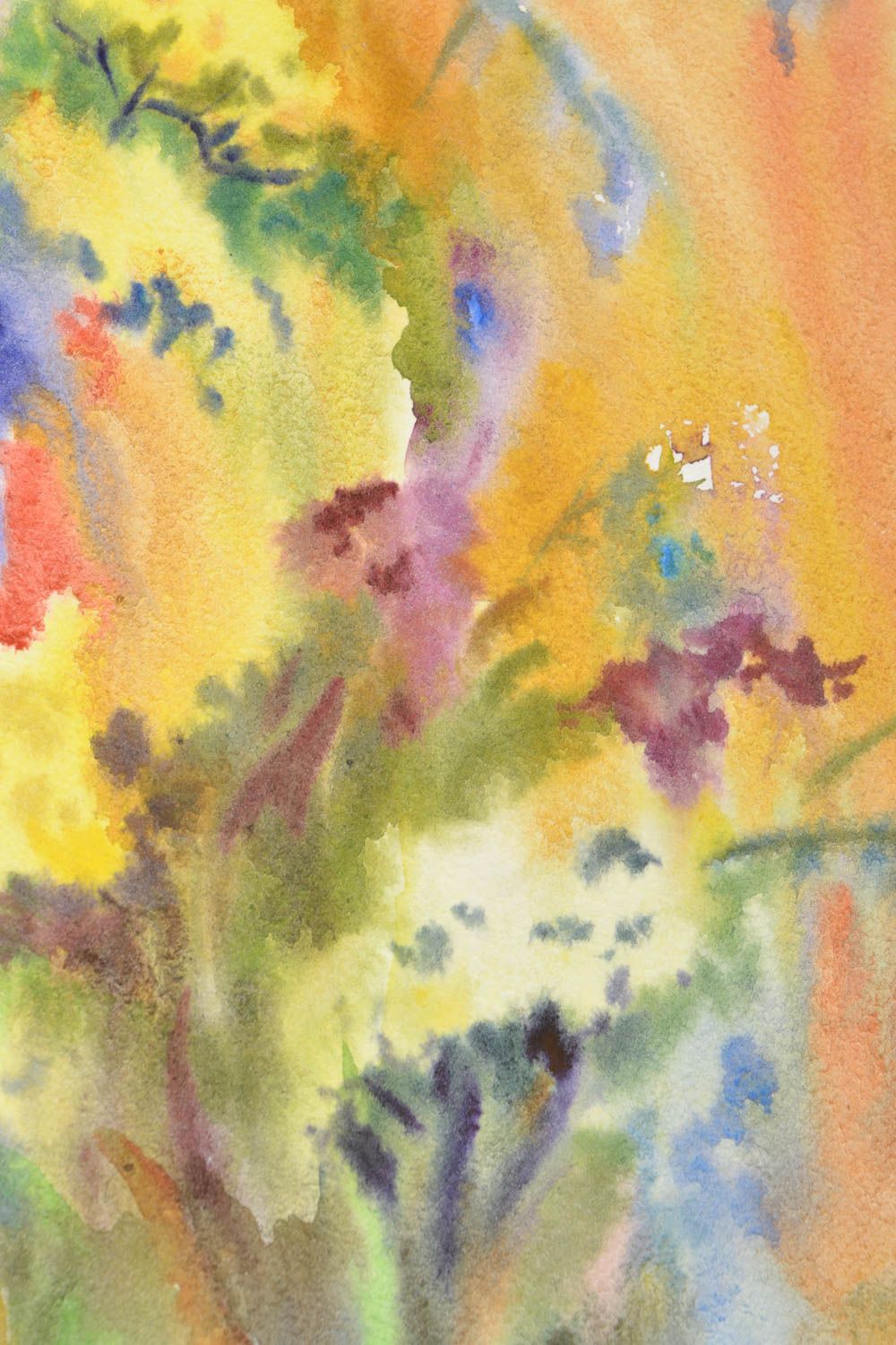 Peinture fleurs à l'aquarelle impressionniste Glaïeuls  photo 4