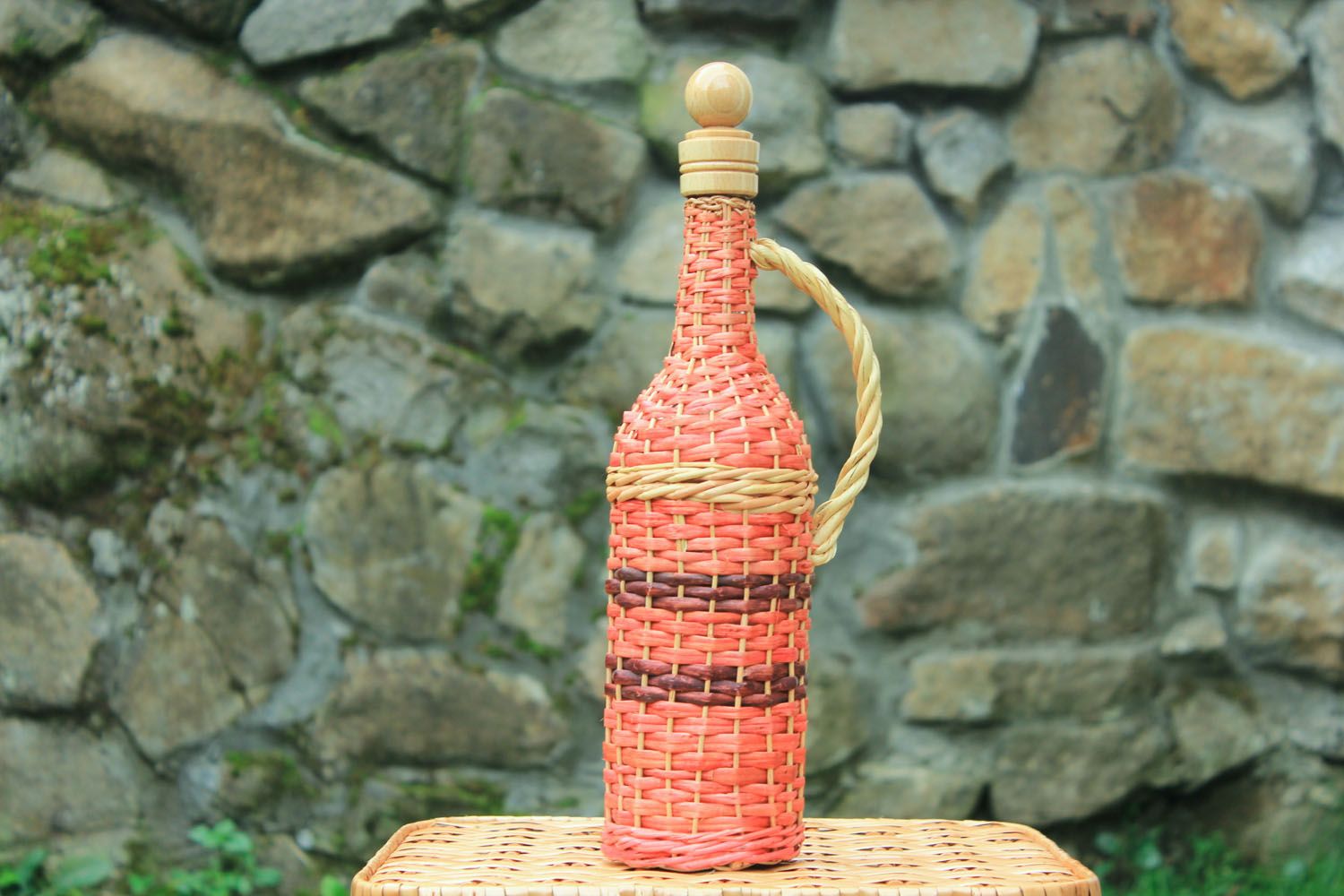 Decorative willow bottle photo 1