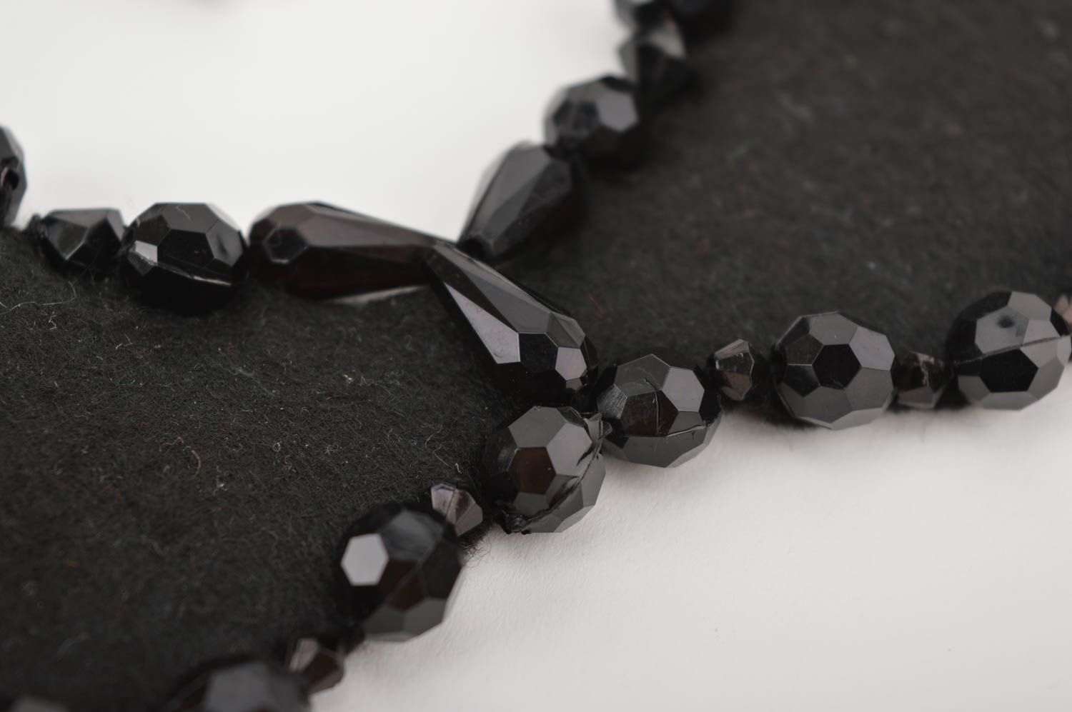 Handgemachter Damen Kragen Designer Ohrringe Schmuck Armband schwarz mit Perlen foto 5