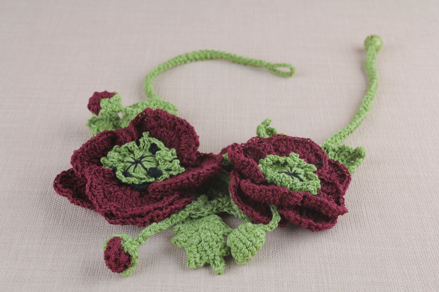 Homemade crochet necklace photo 2