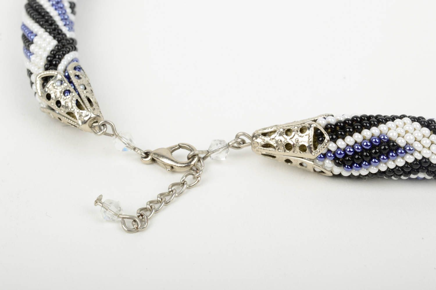 Handgefertigte Ethno Kette Schmuck aus Rocailles lange Halskette Damen Collier  foto 3