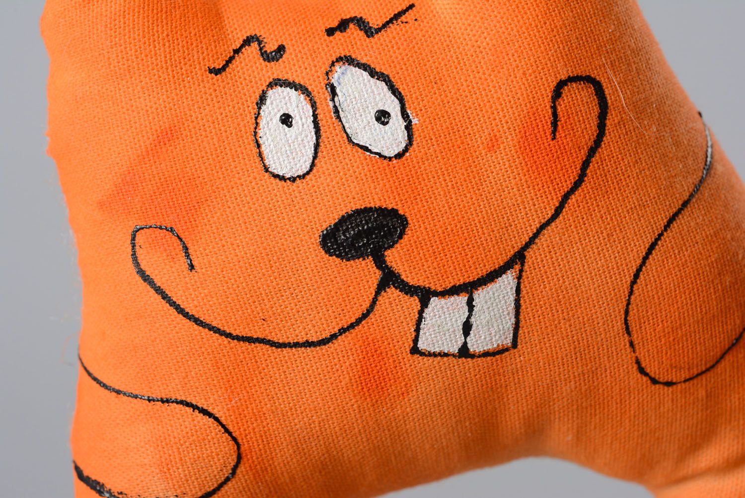 Jouet mou en coton fait main Lapin orange photo 2