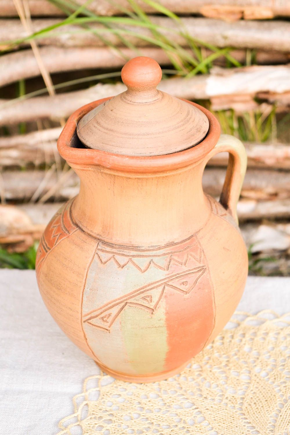 Küchen Deko handmade Keramik Krug Öko Geschirr Geschenk für Frauen mit Deckel foto 1