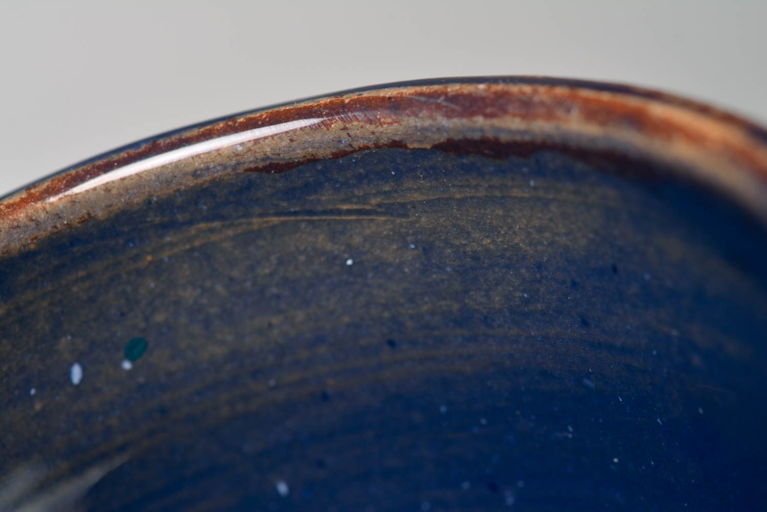 Глиняная чашка ручной работы чайная чашка посуда для чая оригинальная синяя фото 5