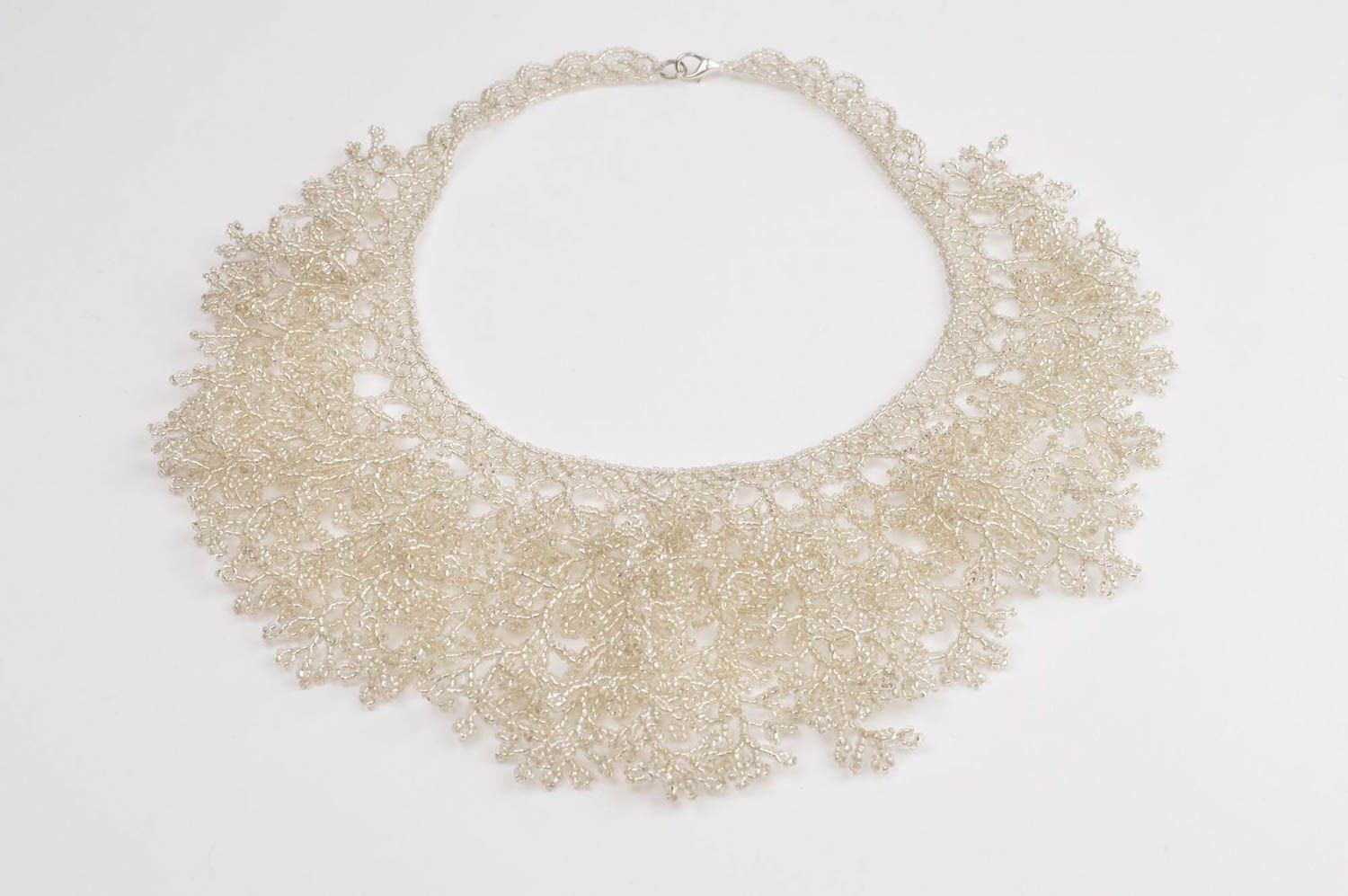 Delicate necklace stylish bijouterie seed bead necklace fashion lacy necklace photo 3