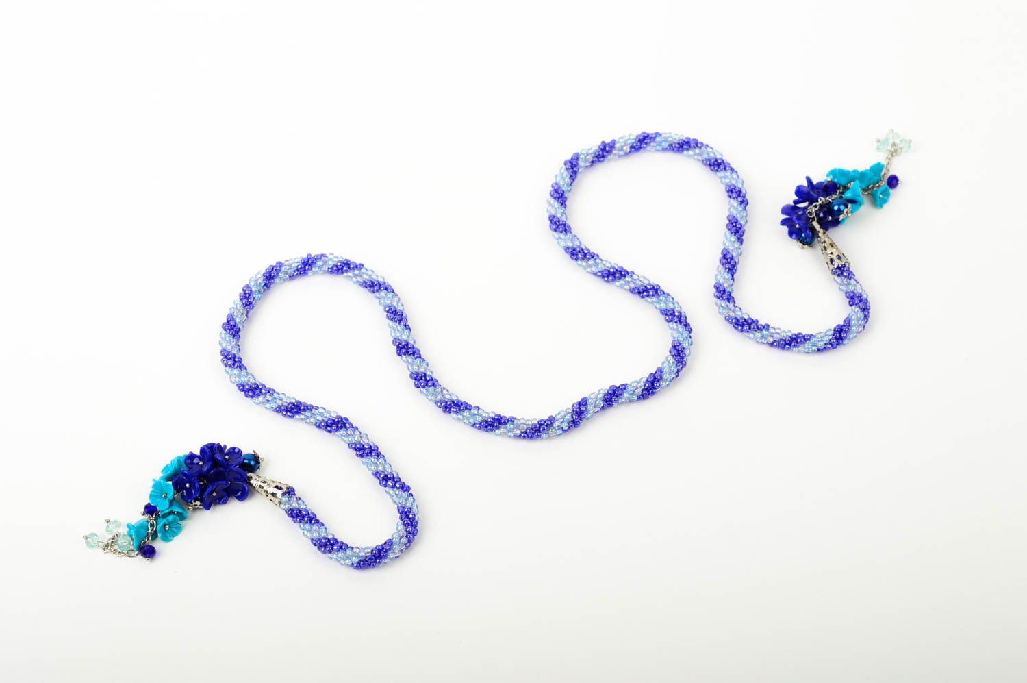 Collier lariat bleu Bijou fait main en perles de rocaille Cadeau pour femme photo 5