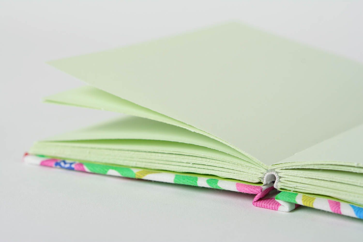 Handmade designer decorative notebook with bright ornamented soft fabric cover  photo 2