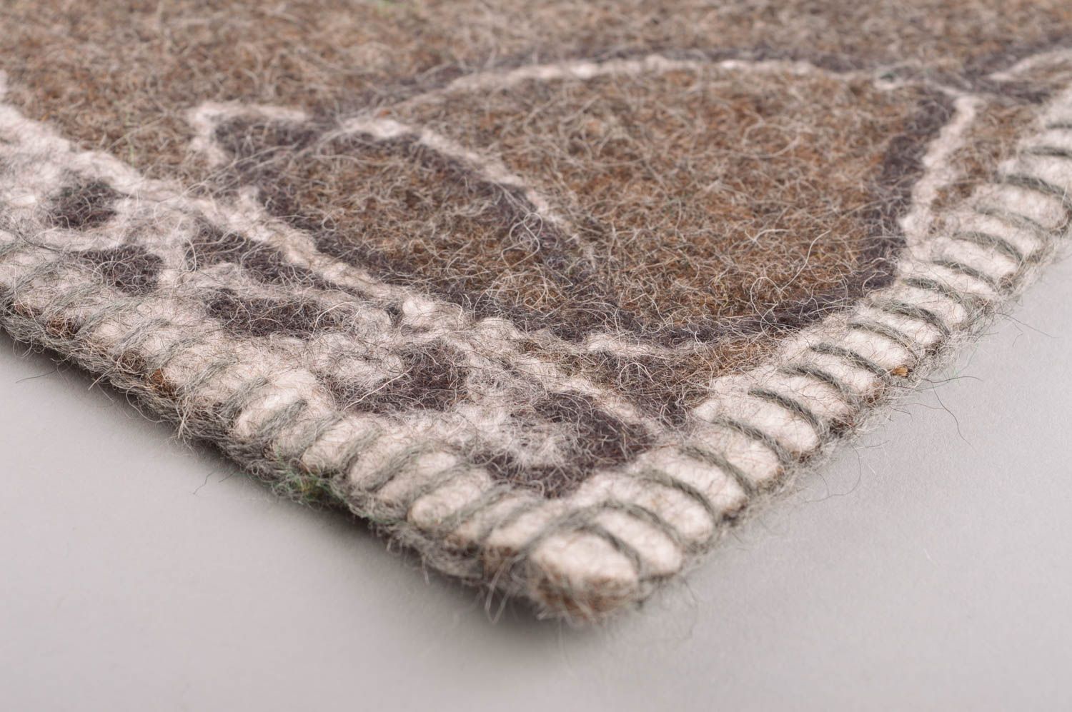 Teppich quadratisch handmade Stoff Teppich Wohn Accessoire moderner Teppich  foto 4