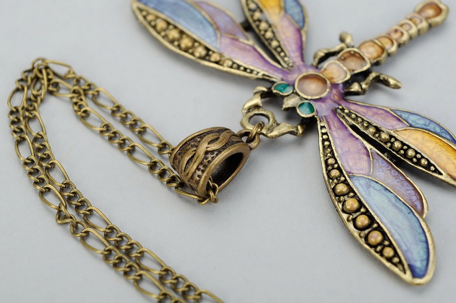 Pendant on a long chain Dragonfly photo 1