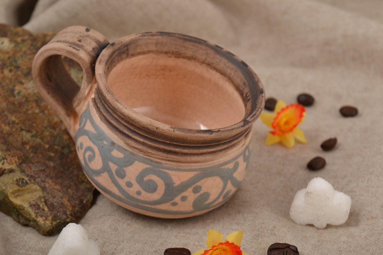 Taza de cerámica hecha a mano para café utensilio de cocina regalo original   foto 1