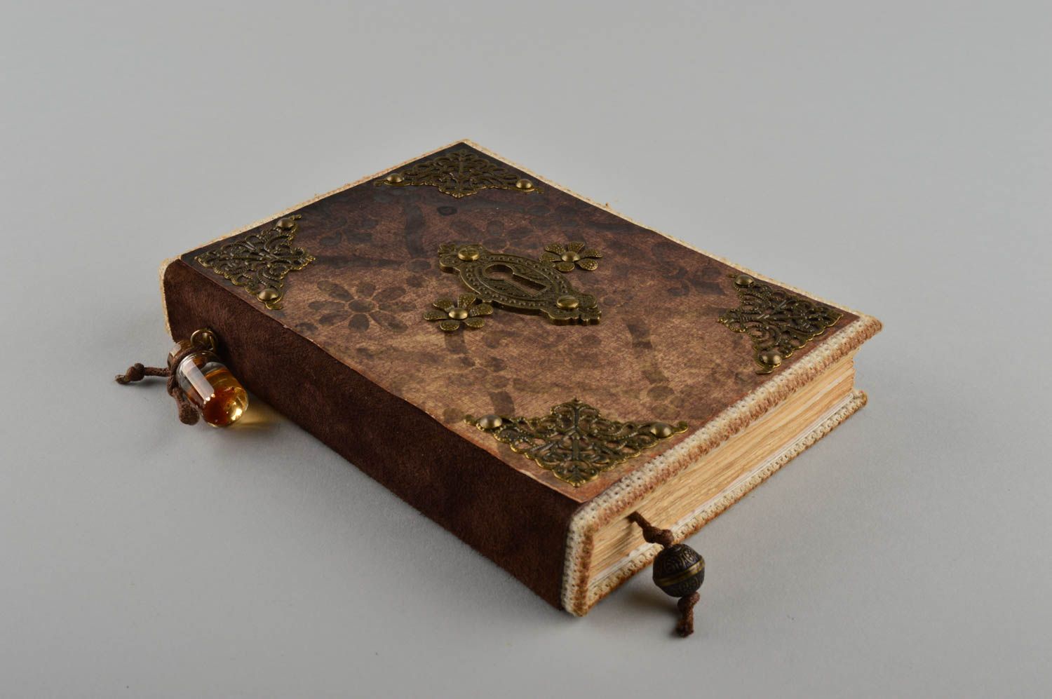Tagebuch mit Schloss handmade Design Tagebuch individuelles Notizbuch in Braum foto 1