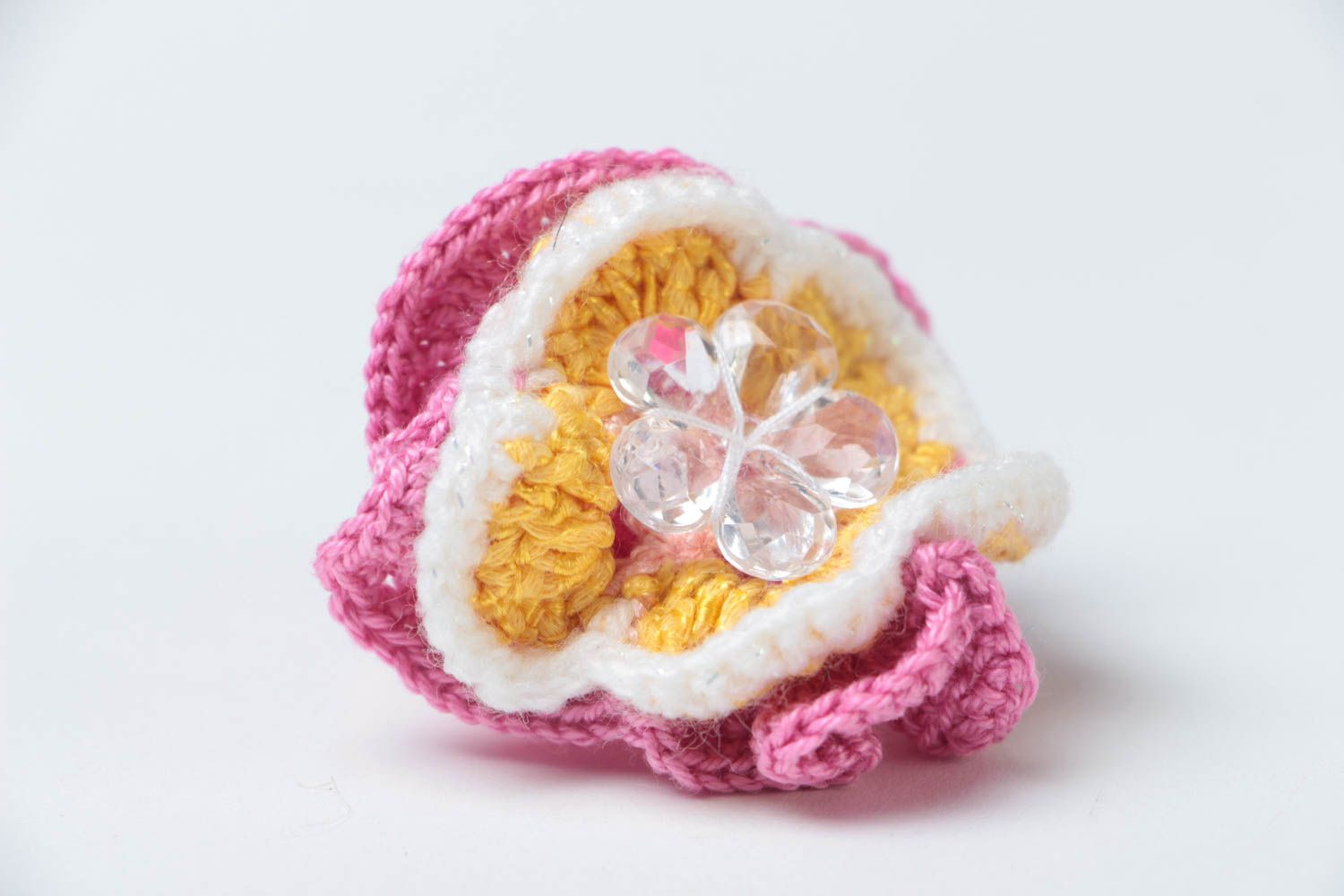 Flower scrunchy hand-crocheted scrunchies designer hair accessories for girls photo 4