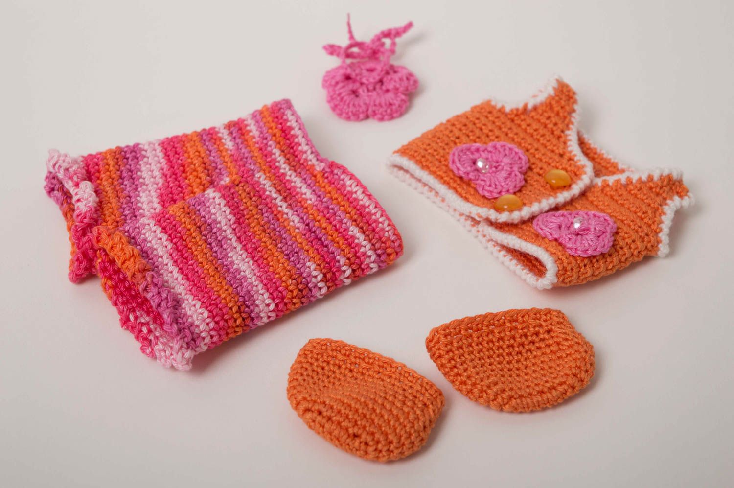Одежда для кукол хэнд мэйд игрушка для детей одежда для игрушек оранжевая фото 5