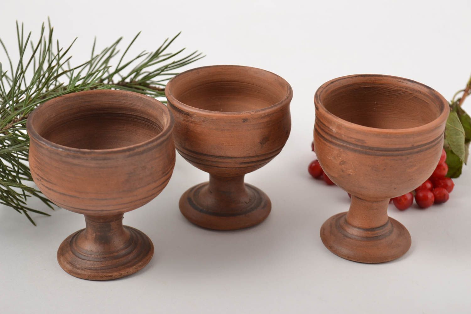 Vasos de chupitos cerámicos artesanales vajilla moderna regalo original 3 piezas foto 1