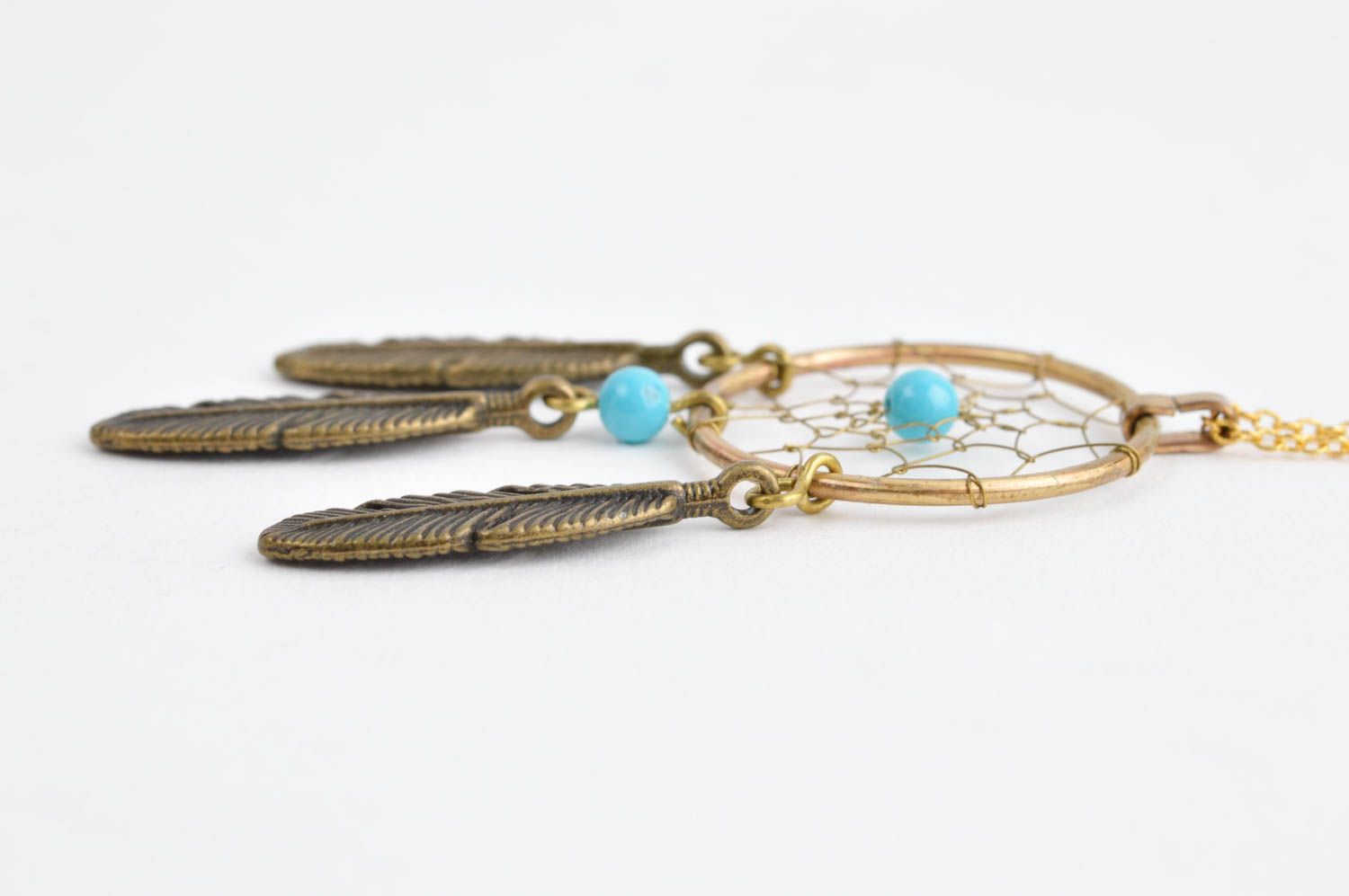 Handmade necklace dreamcatcher necklace brass accessories fashion jewelry photo 2