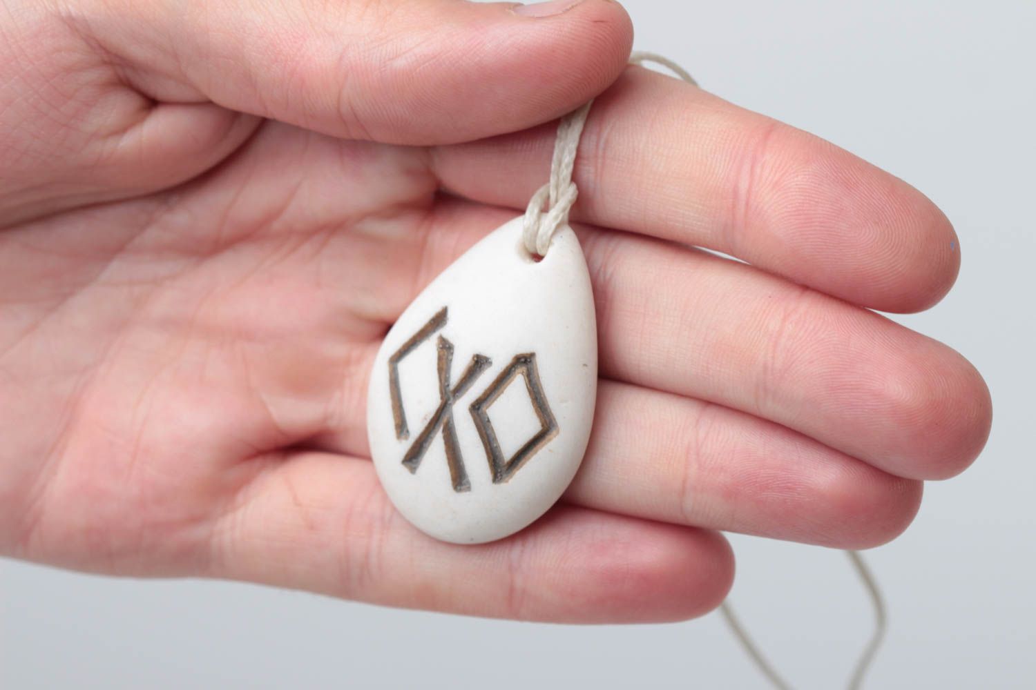 Handmade resin pendant accessory with runes polymer resin jewelry for men photo 5