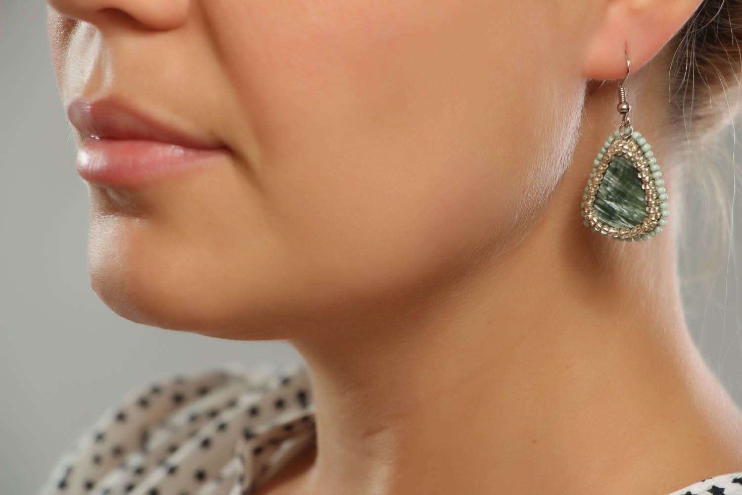 Earrings with clink stone Gerda photo 5