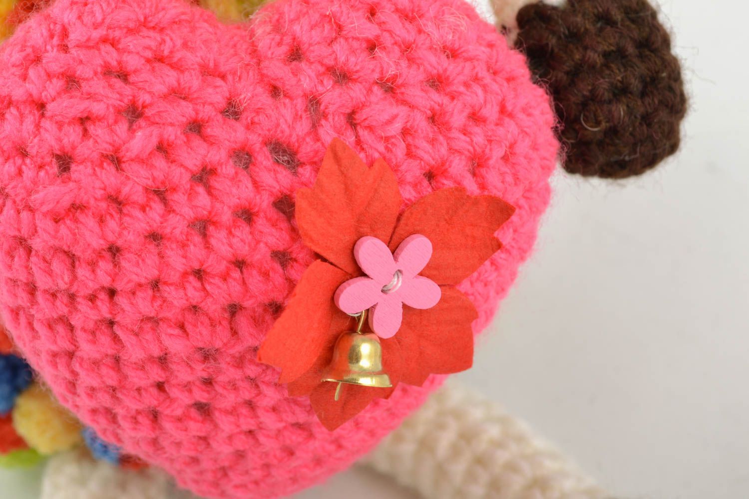 Soft crochet toy Sheep with Heart photo 3