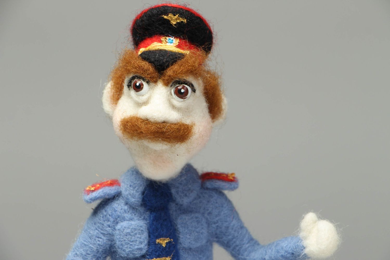 Felted wool statuette of police officer photo 2