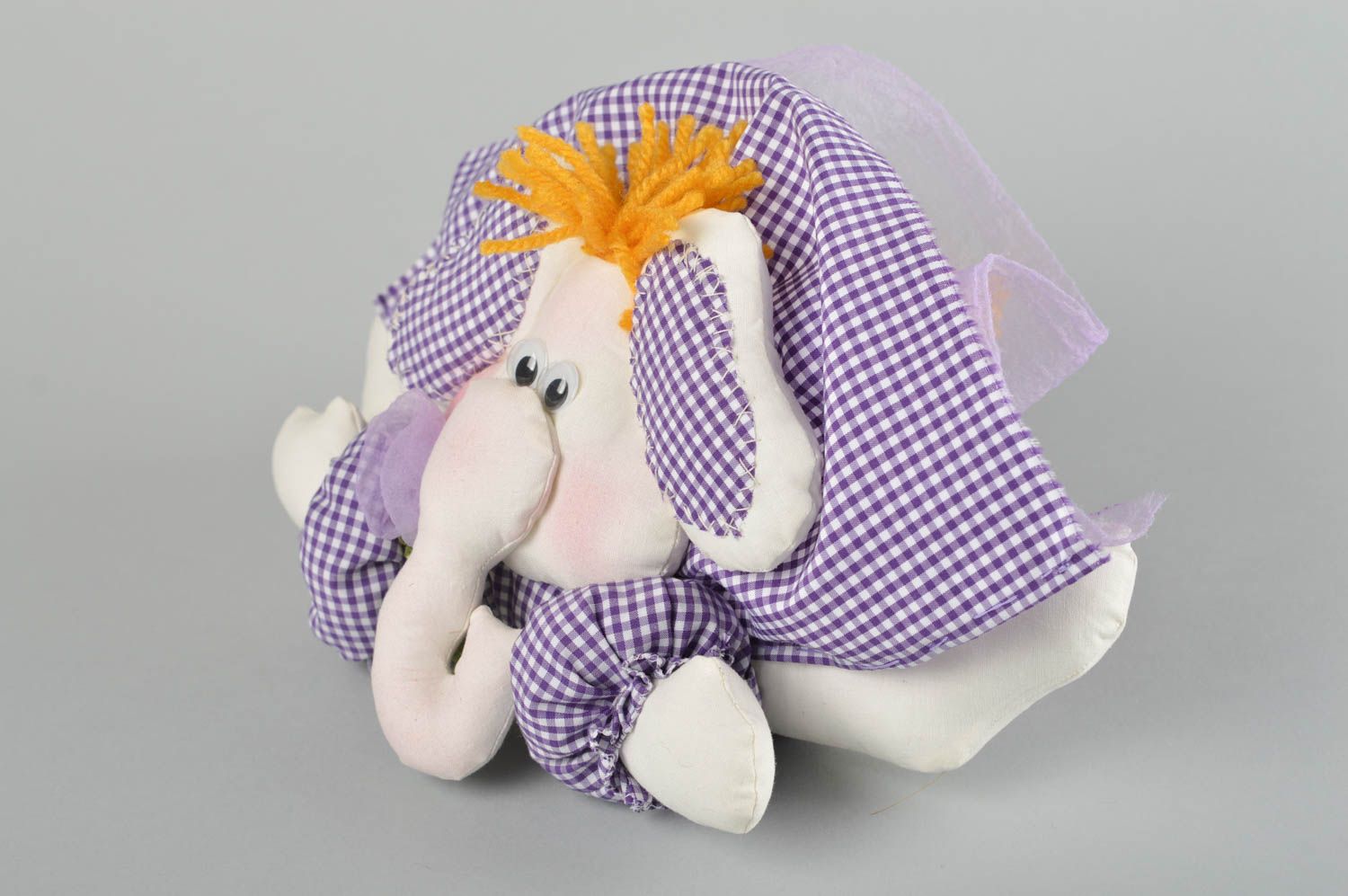 Juguete artesanal de tela muñeco de peluche regalo original para niño Elefante foto 3