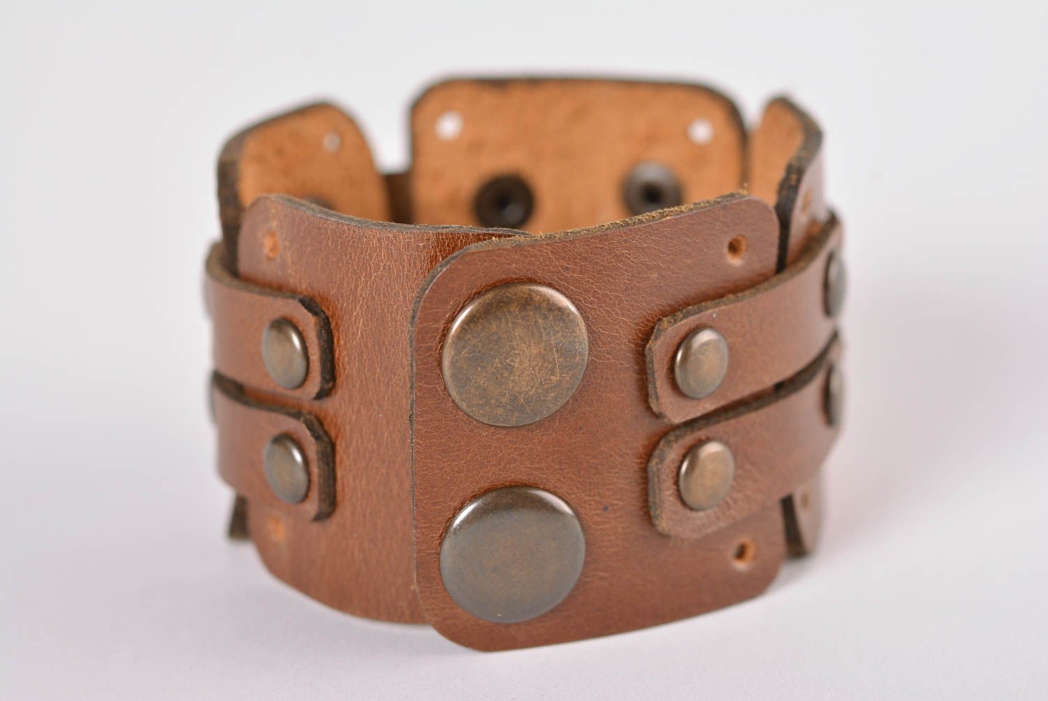 Handmade leather bracelet wrap bracelet leather goods leather jewelry for women photo 3
