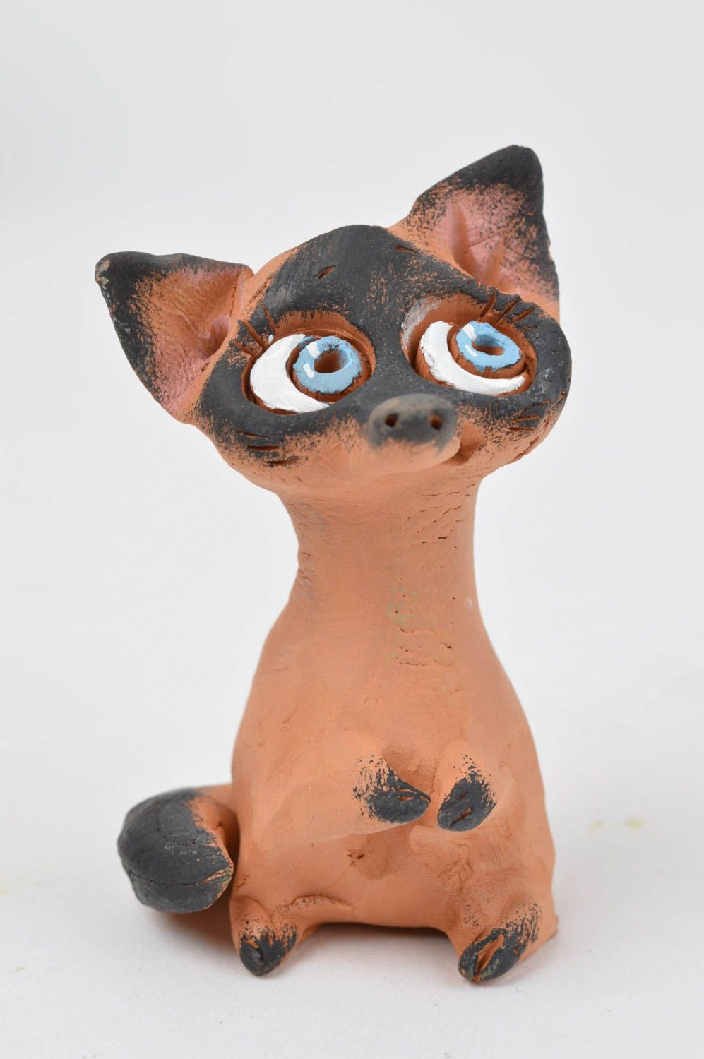 Handmade animal statuette unusual ceramic figurine stylish art pottery photo 2