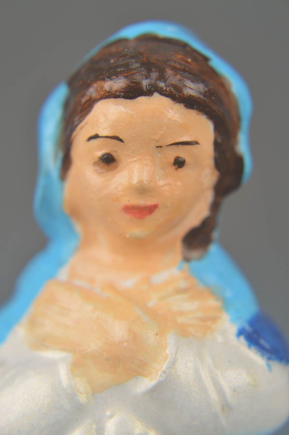 Figurita de belén hecha a mano decoración navideña figura de yeso Virgen María foto 2