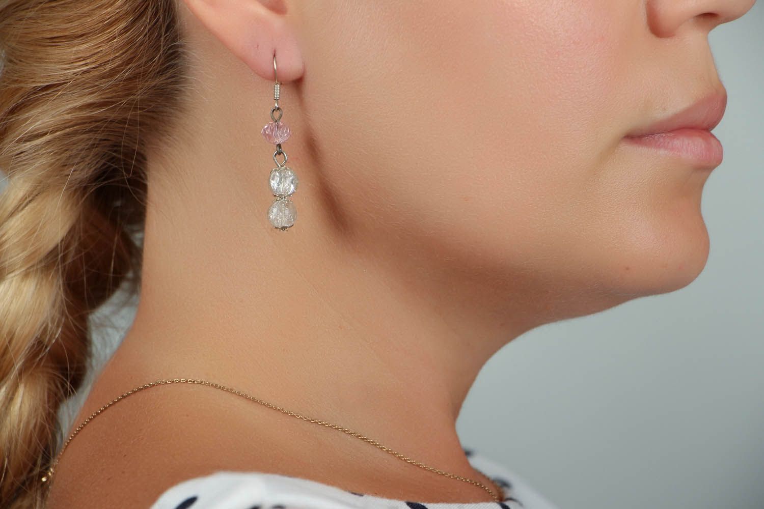 Boucles d'oreilles en perles de cristal artisanales  photo 5