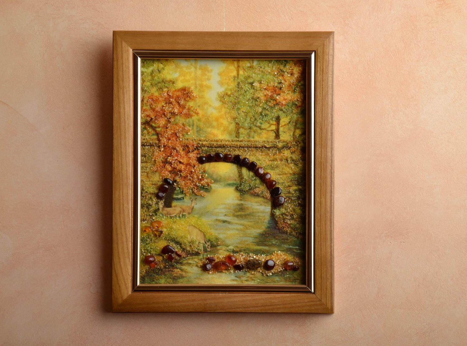 Amber decorated wall picture Landscape photo 1