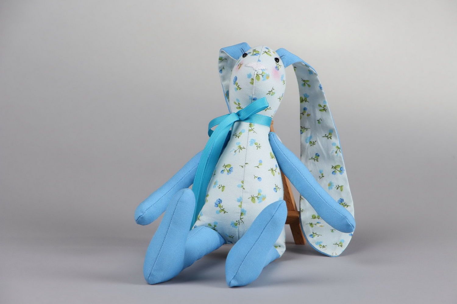 Toy made from gabardine and cotton Hare photo 1