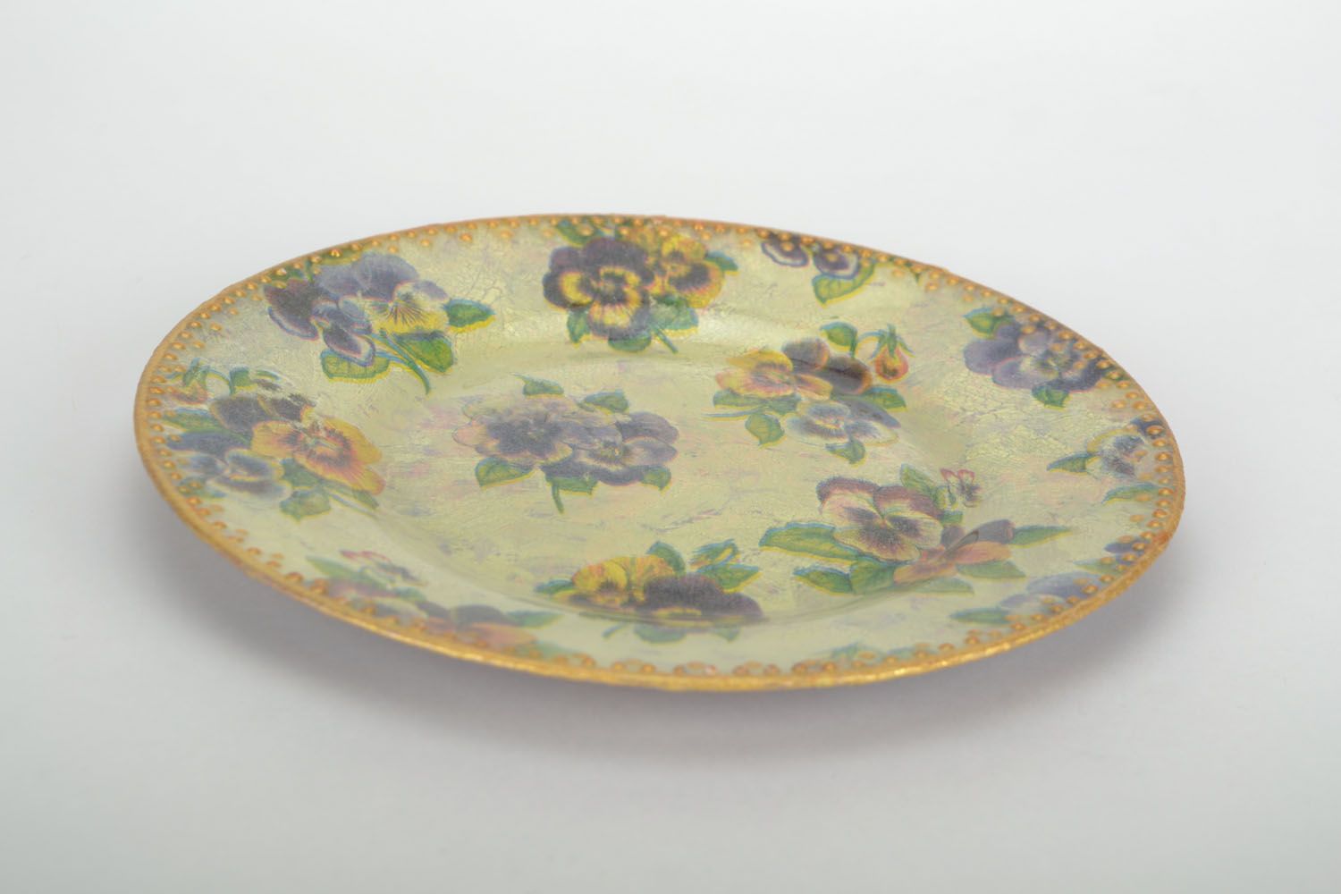Decorative wall plate Violets photo 3