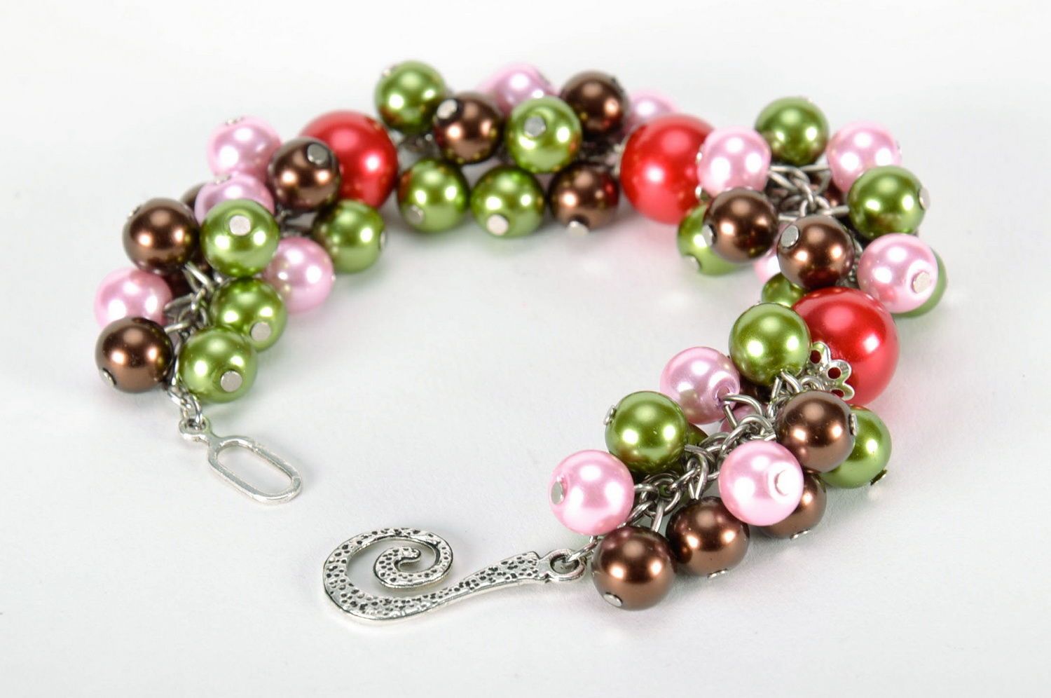 Bracelet fait main en perles multicolores photo 2