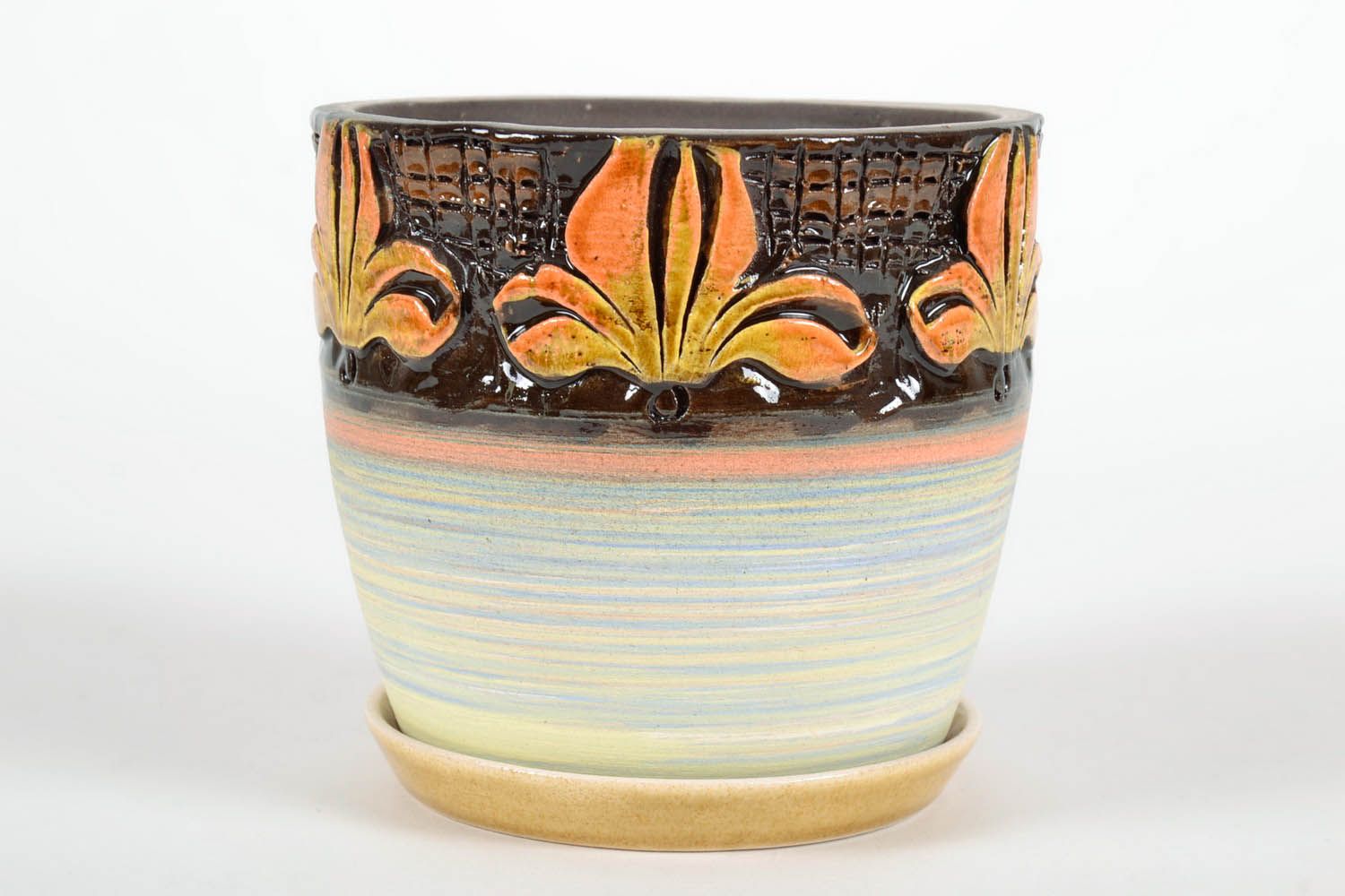 Pot de fleurs en céramique fait main photo 1