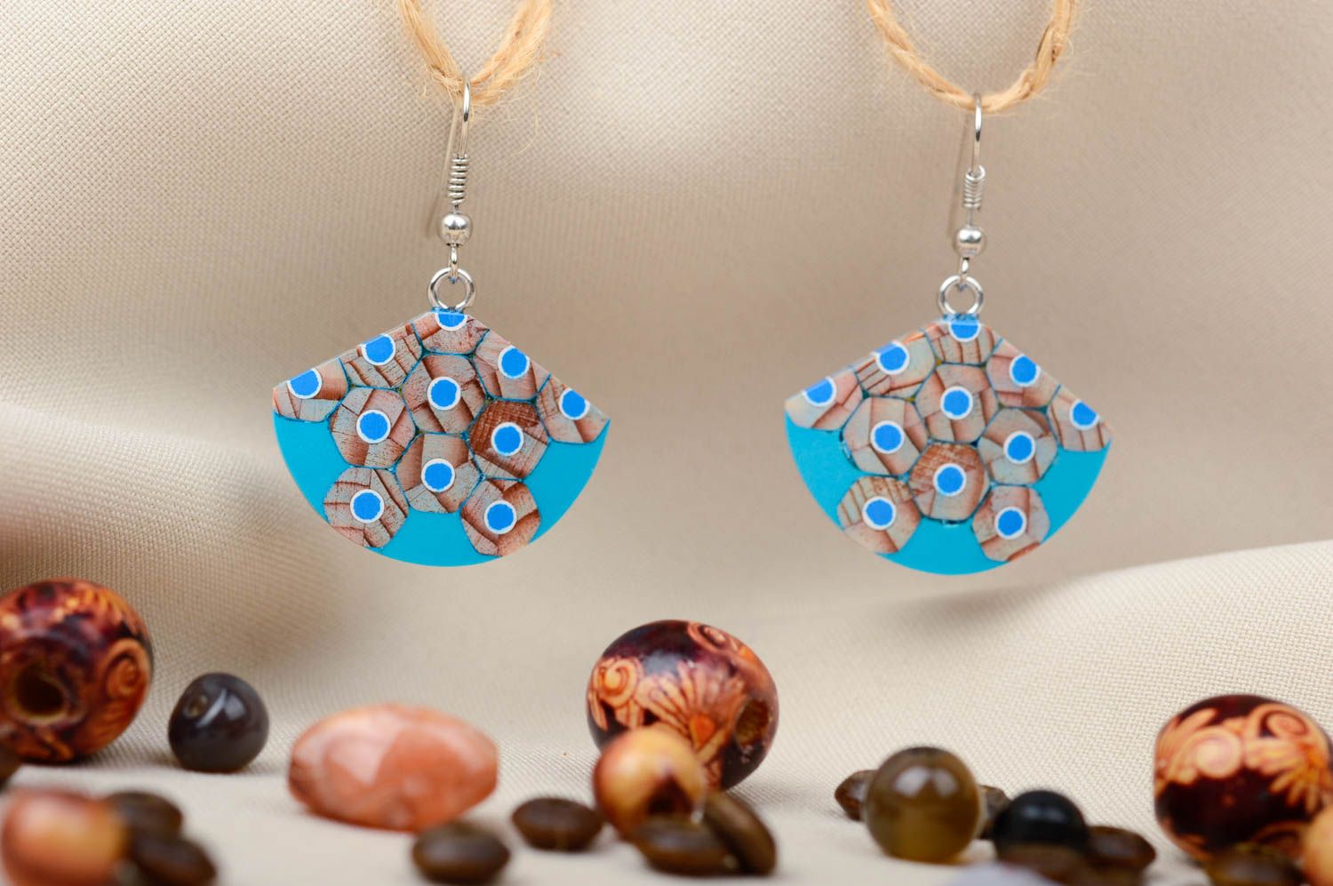 Handmade bright earrings designer dangling earrings stylish summer jewelry photo 1